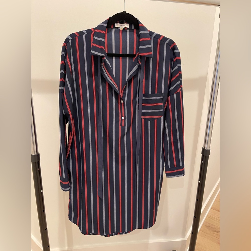 SUNCOO Striped Button Down Dress